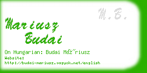 mariusz budai business card